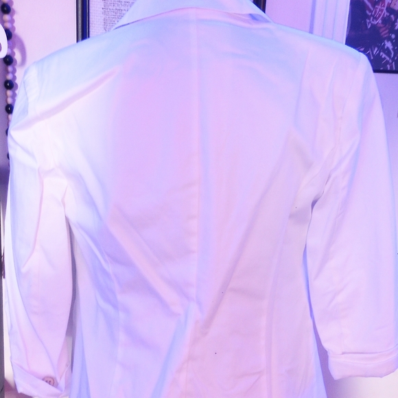 Dressbarn Elegant White Blazer 3/4 Sleeve - Picture 2 of 3